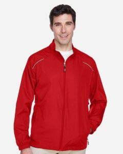 CORE365 88183 Men’s Techno Lite Motivate Unlined Lightweight Jacket – Classic Red (on model)