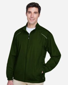 CORE365 88183 Men’s Techno Lite Motivate Unlined Lightweight Jacket – Forest (on model side)