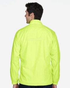 CORE365 88183 Men’s Techno Lite Motivate Unlined Lightweight Jacket – Safety Yellow (on model back)