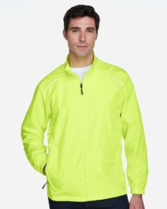 CORE365 88183 Men’s Techno Lite Motivate Unlined Lightweight Jacket – Safety Yellow (on model)