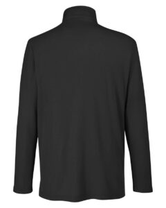 CORE365 CE405 Men’s Fusion ChromaSoft™ Pique Quarter-Zip Pullover – Black (back)