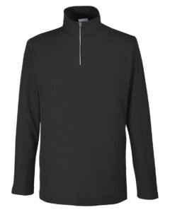 CORE365 CE405 Men’s Fusion ChromaSoft™ Pique Quarter-Zip Pullover – Black
