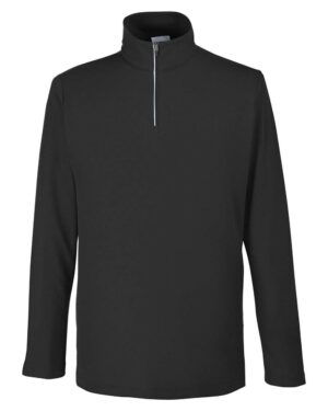 CORE365 CE405 Men’s Fusion ChromaSoft™ Pique Quarter-Zip Pullover – Black