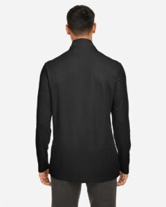 CORE365 CE405 Men’s Fusion ChromaSoft™ Pique Quarter-Zip Pullover – Black (on model back)