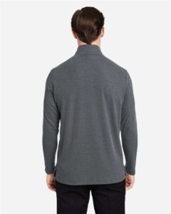 CORE365 CE405 Men’s Fusion ChromaSoft™ Pique Quarter-Zip Pullover – Carbon Heather (on model back)