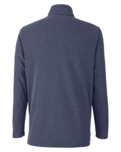 CORE365 CE405 Men’s Fusion ChromaSoft™ Pique Quarter-Zip Pullover – Classic Navy Heather (back)
