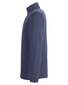 CORE365 CE405 Men’s Fusion ChromaSoft™ Pique Quarter-Zip Pullover – Classic Navy Heather (side)