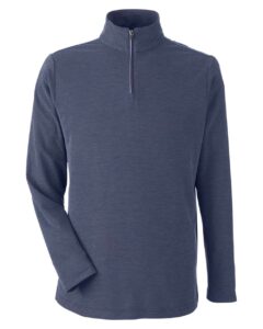 CORE365 CE405 Men’s Fusion ChromaSoft™ Pique Quarter-Zip Pullover – Classic Navy Heather