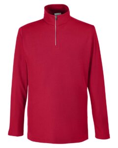 CORE365 CE405 Men’s Fusion ChromaSoft™ Pique Quarter-Zip Pullover – Classic Red