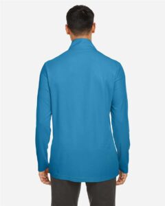 CORE365 CE405 Men’s Fusion ChromaSoft™ Pique Quarter-Zip Pullover – Electric Blue (on model back)