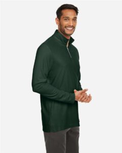 CORE365 CE405 Men’s Fusion ChromaSoft™ Pique Quarter-Zip Pullover – Forest (on model side)