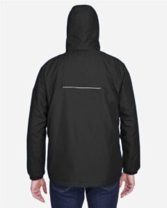 CORE365 88189 Men’s Brisk Insulated Jacket – Black (on model back)