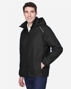 CORE365 88189 Men’s Brisk Insulated Jacket – Black (on model side)