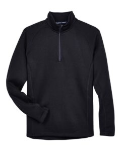 Devon & Jones DG792 Unisex Bristol Sweater Fleece Quarter-Zip Pullover – Black
