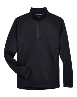 Devon & Jones DG792 Unisex Bristol Sweater Fleece Quarter-Zip Pullover – Black