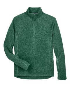 Devon & Jones DG792 Unisex Bristol Sweater Fleece Quarter-Zip Pullover – Forest Heather
