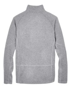Devon & Jones DG792 Unisex Bristol Sweater Fleece Quarter-Zip Pullover – Grey Heather (back)