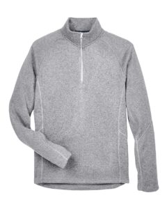 Devon & Jones DG792 Unisex Bristol Sweater Fleece Quarter-Zip Pullover – Grey Heather