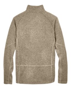 Devon & Jones DG792 Unisex Bristol Sweater Fleece Quarter-Zip Pullover – Khaki Heather (back)