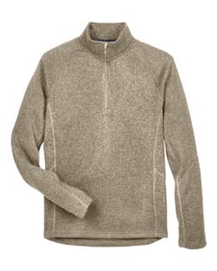Devon & Jones DG792 Unisex Bristol Sweater Fleece Quarter-Zip Pullover – Khaki Heather
