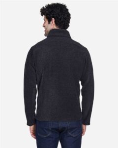 CORE365 88190 Men’s Journey Fleece Jacket – Heather Charcoal (on model back)