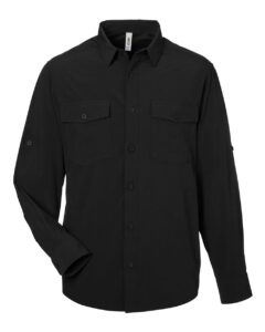 CORE365 CE510L Men’s Ultra UVP® Marina Shirt – Black