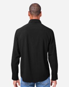 CORE365 CE510L Men’s Ultra UVP® Marina Shirt – Black (on model back)