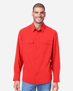 CORE365 CE510L Men’s Ultra UVP® Marina Shirt – Marina Red (on model)