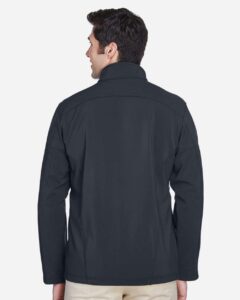 CORE365 88184 Men’s Cruise Two-Layer Fleece Bonded Soft Shell Jacket – Carbon (on model back)