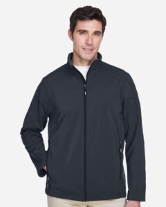CORE365 88184 Men’s Cruise Two-Layer Fleece Bonded Soft Shell Jacket – Carbon (on model)