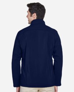 CORE365 88184 Men’s Cruise Two-Layer Fleece Bonded Soft Shell Jacket – Classic Navy (on model back)