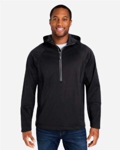 CORE365 CE711 Unisex Techno Lite Pullover Anorak – Black (on model)