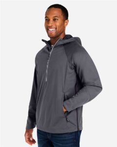 CORE365 CE711 Unisex Techno Lite Pullover Anorak – Carbon (on model side)