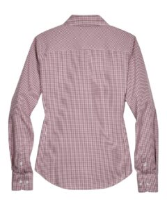 Devon & Jones D640W Women’s Crown Collection® Gingham Check Woven Dress Shirt – Burgundy (back)