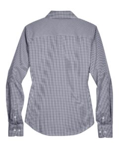 Devon & Jones D640W Women’s Crown Collection® Gingham Check Woven Dress Shirt – Navy (back)