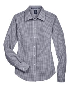 Devon & Jones D640W Women’s Crown Collection® Gingham Check Woven Dress Shirt – Navy