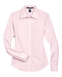 Devon & Jones D640W Women’s Crown Collection® Gingham Check Woven Dress Shirt – Pink