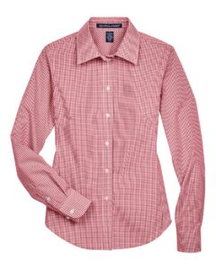 Devon & Jones D640W Women’s Crown Collection® Gingham Check Woven Dress Shirt – Red
