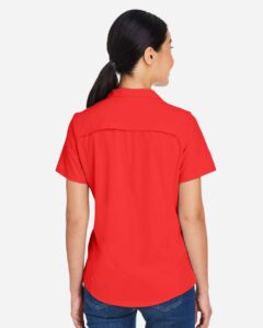 CORE365 CE510W Women’s Ultra UVP® Marina Shirt – Marina Red (on model back)
