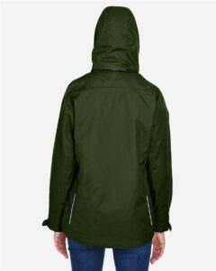 CORE365 78205 Women’s 3-in-1 Jacket with Fleece Liner – Forest (on model back)