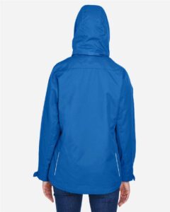 CORE365 78205 Women’s 3-in-1 Jacket with Fleece Liner – True Royal (on model back)