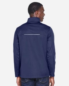 CORE365 CE708 Men’s Techno Lite Three-Layer Knit Tech-Shell – Classic Navy (on model back)