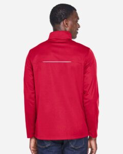 CORE365 CE708 Men’s Techno Lite Three-Layer Knit Tech-Shell – Classic Red (on model back)