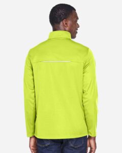 CORE365 CE708 Men’s Techno Lite Three-Layer Knit Tech-Shell – Safety Yellow (on model back)