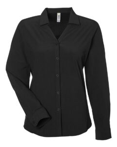 CORE365 CE510LW Women’s Ultra UVP® Marina Shirt – Black