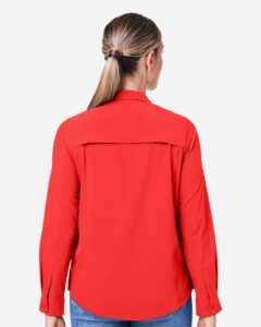 CORE365 CE510LW Women’s Ultra UVP® Marina Shirt – Marina Red (on model back)