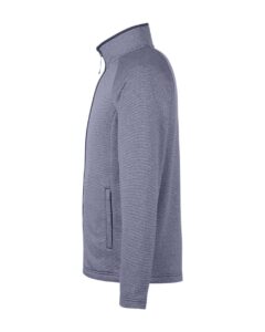 CORE365 CE72 Men’s Venture Heathered Stripe Full-Zip Jacket – Classic Navy/ White (side)