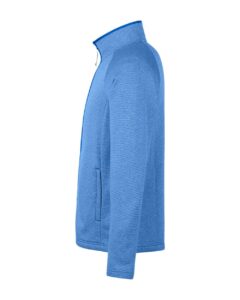 CORE365 CE72 Men’s Venture Heathered Stripe Full-Zip Jacket – True Royal/ White (side)