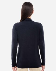 Devon & Jones DP462W Women’s Perfect Fit™ Shawl Collar Cardigan – Black (on model back)