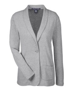 Devon & Jones DP462W Women’s Perfect Fit™ Shawl Collar Cardigan – Grey Heather